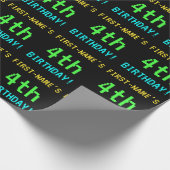 おもしろいヴィンテージ/レトロビデオゲーム見る4th誕生日 ラッピングペーパー (角)