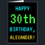 おもしろいヴィンテージ/レトロビデオゲーム30th Birthday<br><div class="desc">このシンプルおもしろい誕生日グリーティングカードのデザインには、"HAPPY 30th BIRTHDAY,  ALEXANDER!"のようなメッセージが含まれている。また、1980年代から1990年代初期のヴィンテージやクラシックのコンピューターゲームの外観を彷彿とさせるおもしろい、ピクセル化された外観を特徴としている。正面の名前と内側のメッセージは可能でカスタマイズす。それは彼らの30歳与えの誕生日であ祝り、クラシックのコンピュータゲームを楽しんで誰かに送られ遊るか、または誰かに送信され得る。[～Z0000099]</div>