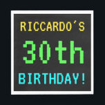 おもしろいヴィンテージ/レトロビデオゲーム30th Birthday スタンダードランチョンナプキン<br><div class="desc">このおもしろい紙ナプキンデザインは「リカルド30歳の誕生日！」のようなメッセージを掲げている。また、1980年代から1990年代初期のレトロまたはクラシックのビデオゲームの外観を彷彿とさせるおもしろいでピクセル化された外観を備えている。名前は以下のとおりでパーソナライズされたきる。30歳の誕生日を迎え、クラシックの祝ビデオゲームを楽しむ人の誕生日パ遊ーティーで使用できる。[～Z0000098]</div>