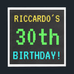 おもしろいヴィンテージ/レトロビデオゲーム30th Birthday スタンダードランチョンナプキン<br><div class="desc">このおもしろい紙ナプキンデザインは「リカルド30歳の誕生日！」のようなメッセージを掲げている。また、1980年代から1990年代初期のレトロまたはクラシックのビデオゲームの外観を彷彿とさせるおもしろいでピクセル化された外観を備えている。名前は以下のとおりでパーソナライズされたきる。30歳の誕生日を迎え、クラシックの祝ビデオゲームを楽しむ人の誕生日パ遊ーティーで使用できる。[～Z0000098]</div>