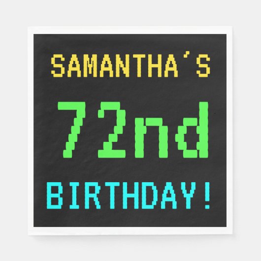 おもしろいヴィンテージ/レトロビデオゲーム72nd誕生日 スタンダードランチョンナプキン (正面)