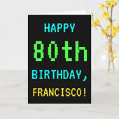 おもしろいヴィンテージ/レトロビデオゲーム80誕生日 カード (黄色い花)