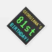 おもしろいヴィンテージ/レトロビデオゲーム81st誕生日 スタンダードランチョンナプキン (角)