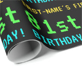 おもしろいヴィンテージ/レトロビデオゲーム81st誕生日 ラッピングペーパー (ロールコーナー)