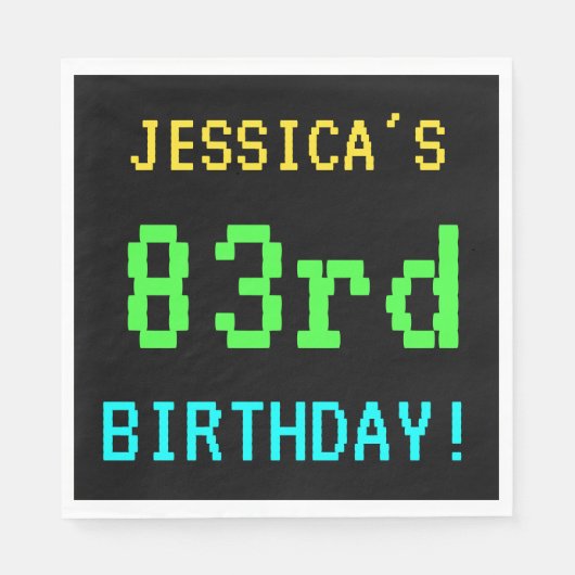 おもしろいヴィンテージ/レトロビデオゲーム83誕生日 スタンダードランチョンナプキン (正面)