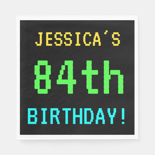 おもしろいヴィンテージ/レトロビデオゲーム84誕生日 スタンダードランチョンナプキン (正面)
