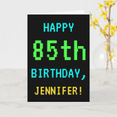 おもしろいヴィンテージ/レトロビデオゲーム85誕生日 カード (黄色い花)