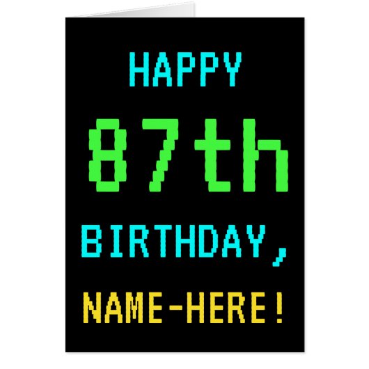 おもしろいヴィンテージ/レトロビデオゲーム87誕生日 (正面)