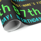 おもしろいヴィンテージ/レトロビデオゲーム87誕生日 ラッピングペーパー (ロールコーナー)