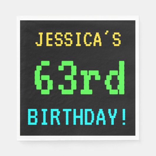 おもしろいヴィンテージ/レトロビデオゲームLook 63rd誕生日 スタンダードランチョンナプキン (正面)
