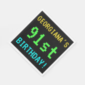 おもしろいヴィンテージ/レトロビデオゲームLook 91st誕生日 スタンダードランチョンナプキン (角)