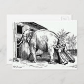 おもしろいヴィンテージ – 絶望的、象に合わない ポストカード (正面/裏面)