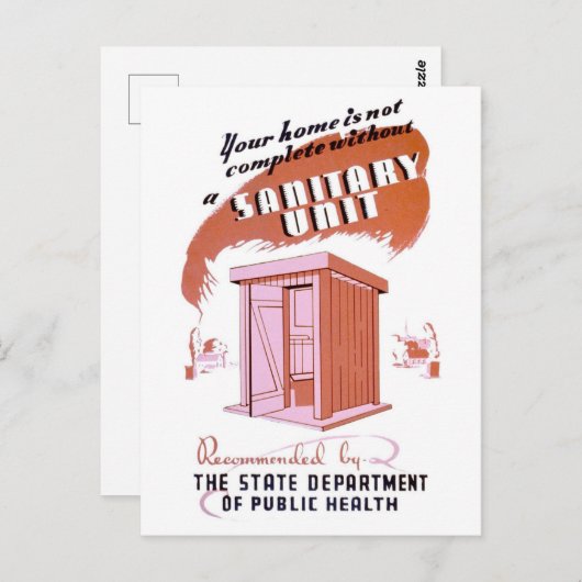 おもしろいヴィンテージ「衛生ユニット」はがき ポストカード (正面/裏面)