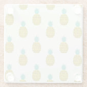 おもしろいヴィンテージPineappleシームレスイラストレーション。 ガラスコースター (裏面)