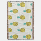 おもしろいヴィンテージPineappleシームレスイラストレーション。 スローブランケット (正面縦)