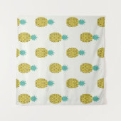 おもしろいヴィンテージPineappleシームレスイラストレーション。 タペストリー (正面(横))