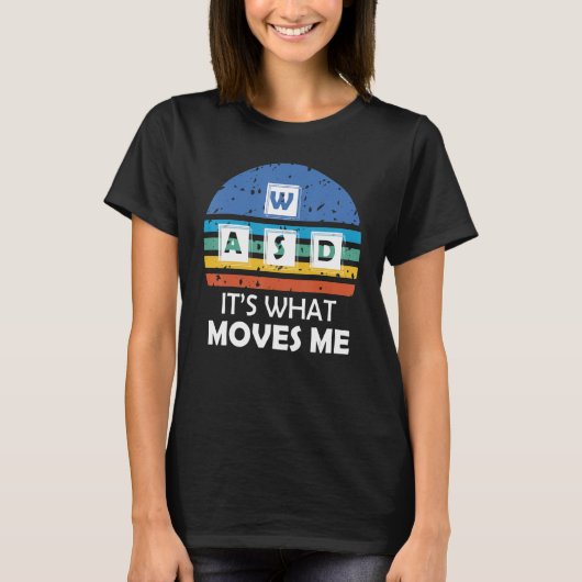 おもしろいヴィンテージWASD PCゲーマーおもしろいビデオゲームRet Tシャツ (正面)
