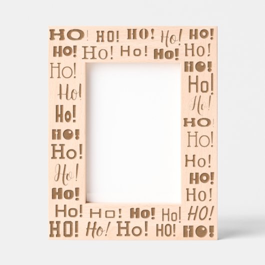 おもしろいー！ホー！ホー！クリスマスタイポグラフィ レーザー彫刻フレーム (正面)