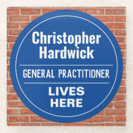 おもしろい一般開業医ウォールプラークスタイル ガラスコースター