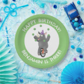 おもしろい一輪車の誕生日にサイパーソナライズされたノ ペーパープレート (パーティー)