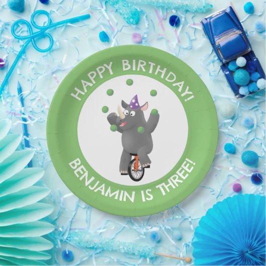 おもしろい一輪車の誕生日にサイパーソナライズされたノ ペーパープレート (パーティー)