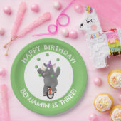 おもしろい一輪車の誕生日にサイパーソナライズされたノ ペーパープレート (パーティー)