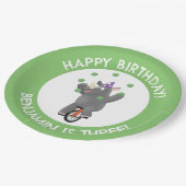 おもしろい一輪車の誕生日にサイパーソナライズされたノ ペーパープレート (アングル)