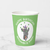 おもしろい一輪車の誕生日にサイパーソナライズされたノ 紙コップ (裏面)