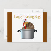 おもしろい七面鳥の幸せな感謝祭 シーズンポストカード (正面/裏面)