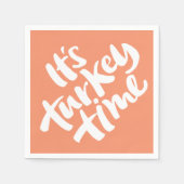 おもしろい七面鳥の感謝祭ディナー スタンダードカクテルナプキン (正面)