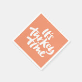 おもしろい七面鳥の感謝祭ディナー スタンダードカクテルナプキン (角)