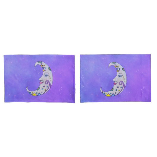 おもしろい三日月顔フェスティバルマーキングスカイ 枕カバー (フロントセット)