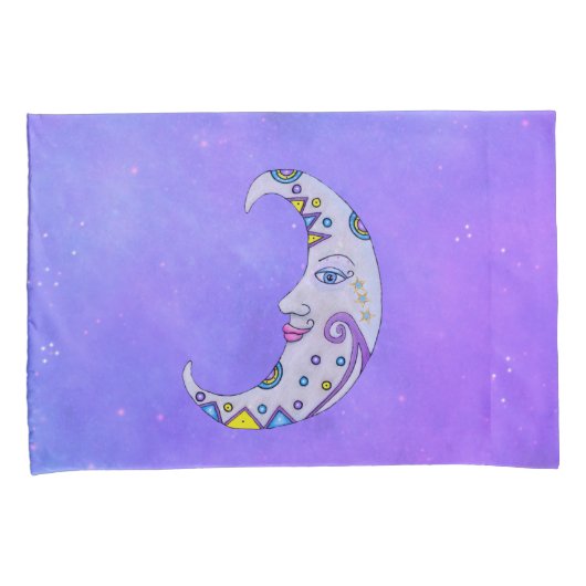 おもしろい三日月顔フェスティバルマーキングスカイ 枕カバー (正面右)