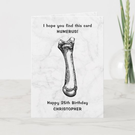 おもしろい上腕骨任意の年齢誕生日 カード (正面)