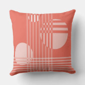 おもしろい不ストライプ整な円ピンク クッション (裏面)