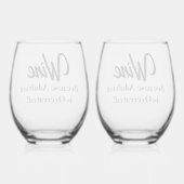 -おもしろい不倫が過激だからワイン！ ステムなしワイングラス (裏面)