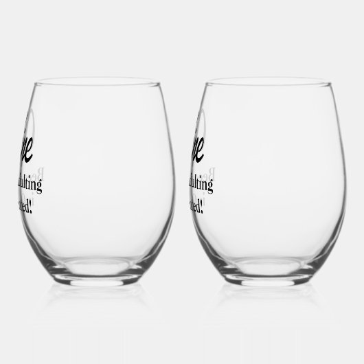 -おもしろい不倫が過激だからワイン！ ステムなしワイングラス (左)