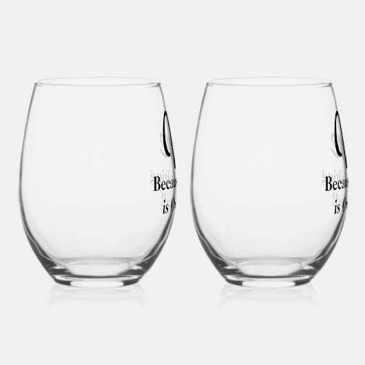 -おもしろい不倫が過激だからワイン！ ステムなしワイングラス (右)