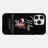 -おもしろい不倫が過激だからワイン! iPhoneケース (裏面横)