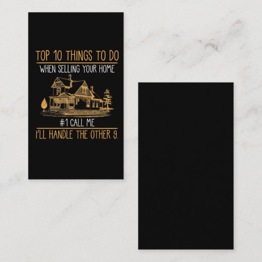 おもしろい不動産仲介業者ハウス売実在主地代理 名刺 (正面/裏面)