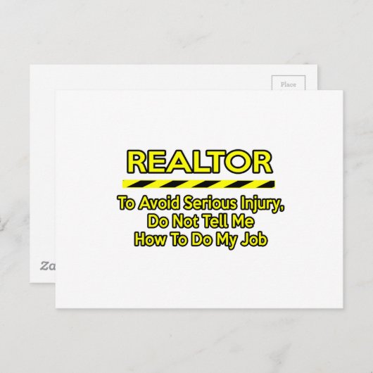 おもしろい不動産仲介業者..私に言わない ポストカード (正面/裏面)