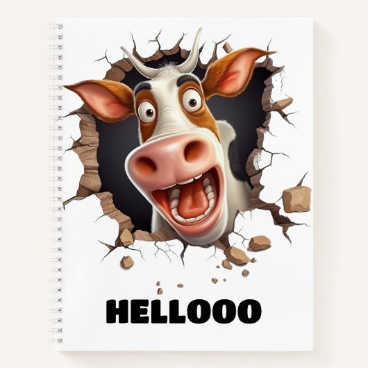 おもしろい不機嫌牛の農場おもしろい ノートブック (正面)