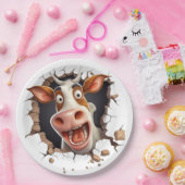 おもしろい不機嫌牛マンガ顔農家カントリージョーク ペーパープレート (パーティー)