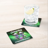 おもしろい不機嫌猫サイエンティスト誕生日 スクエアペーパーコースター (インサイチュ)