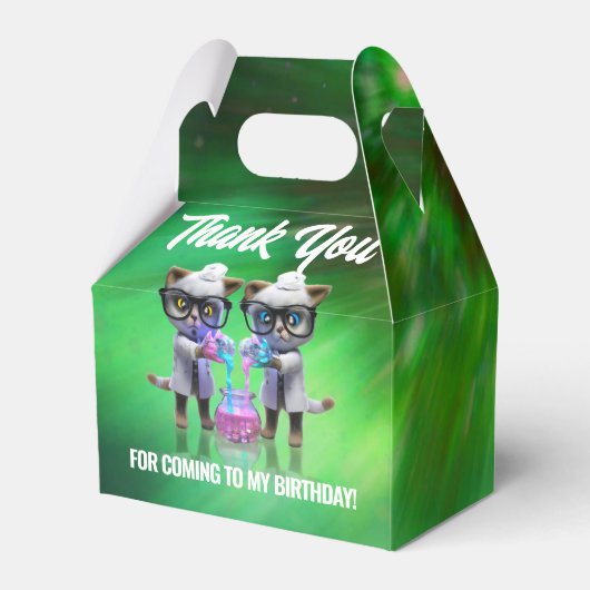 おもしろい不機嫌猫サイエンティスト誕生日 フェイバーボックス (裏面サイド)