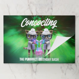 おもしろい不機嫌猫サイエンティスト誕生日 ペーパーパッド