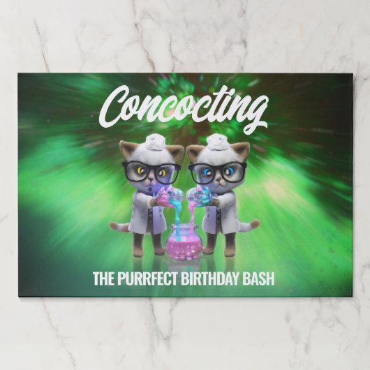 おもしろい不機嫌猫サイエンティスト誕生日 ペーパーパッド (正面)