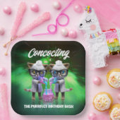 おもしろい不機嫌猫サイエンティスト誕生日 ペーパープレート (パーティー)