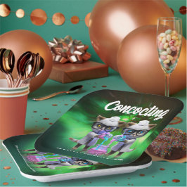 おもしろい不機嫌猫サイエンティスト誕生日 ペーパープレート