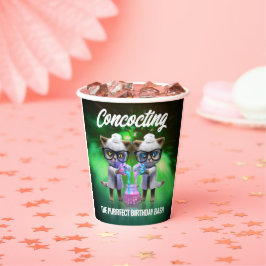 おもしろい不機嫌猫サイエンティスト誕生日 紙コップ